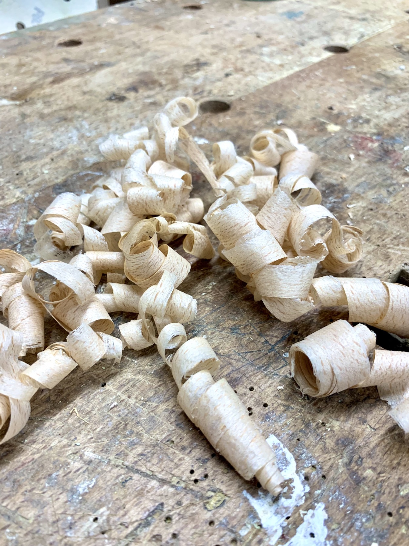 Holzspäne in Nahaufnahme